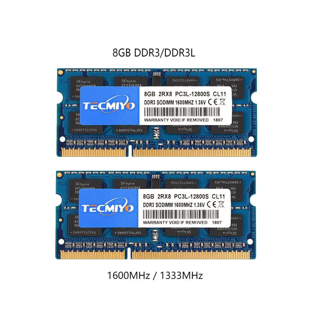 Tecmiyo Ʈ SODIMM RAM,  AMD 2RX8 Ʈ ޸, 8GB PC3-12800S PC3-10600S, DDR3 DDR3L, 1333MHz, 1600MHz, 204 , 1 -